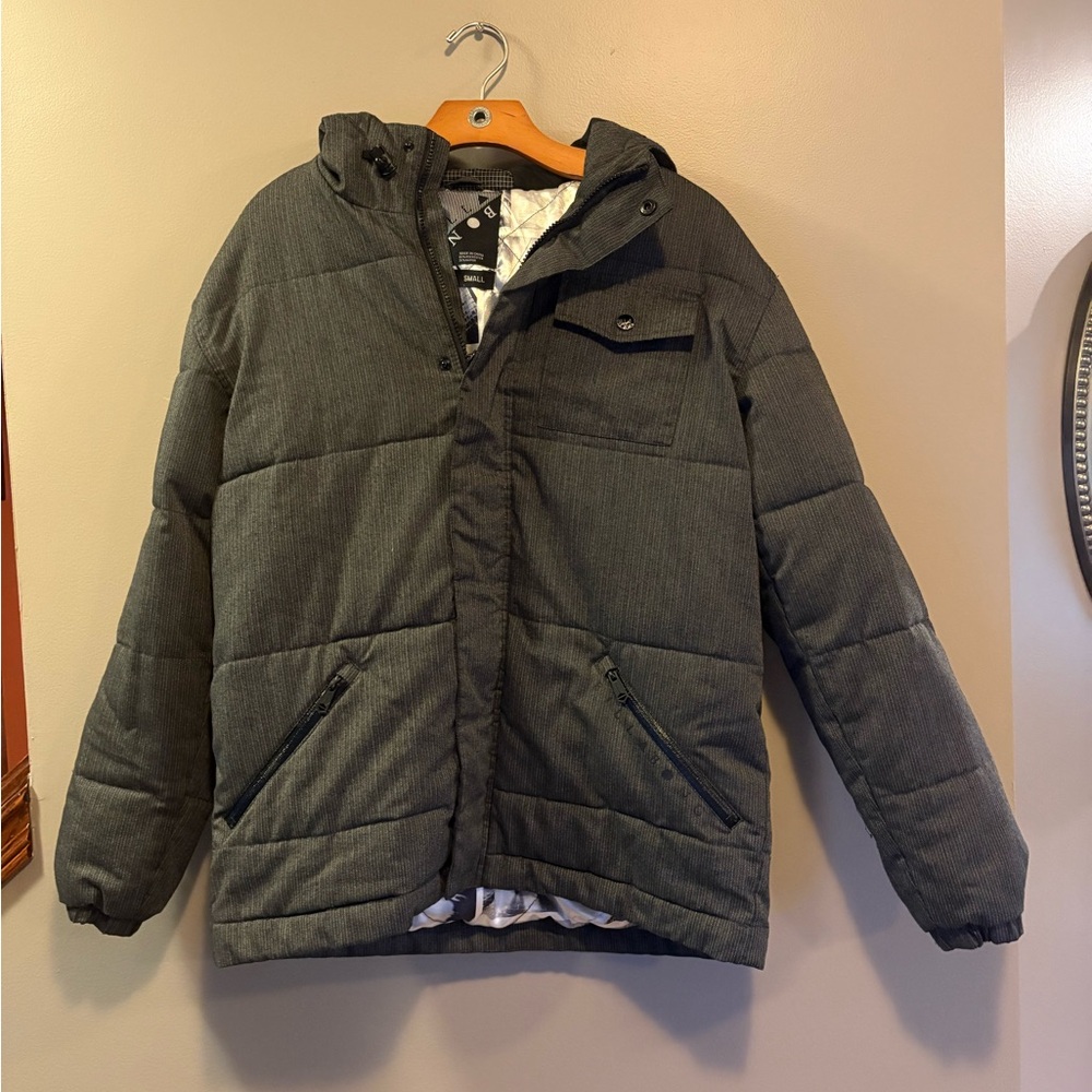 Billabong Black and Gray Quilted Jacket